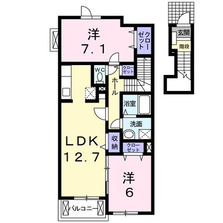 南日永駅 徒歩5分 2階の物件間取画像